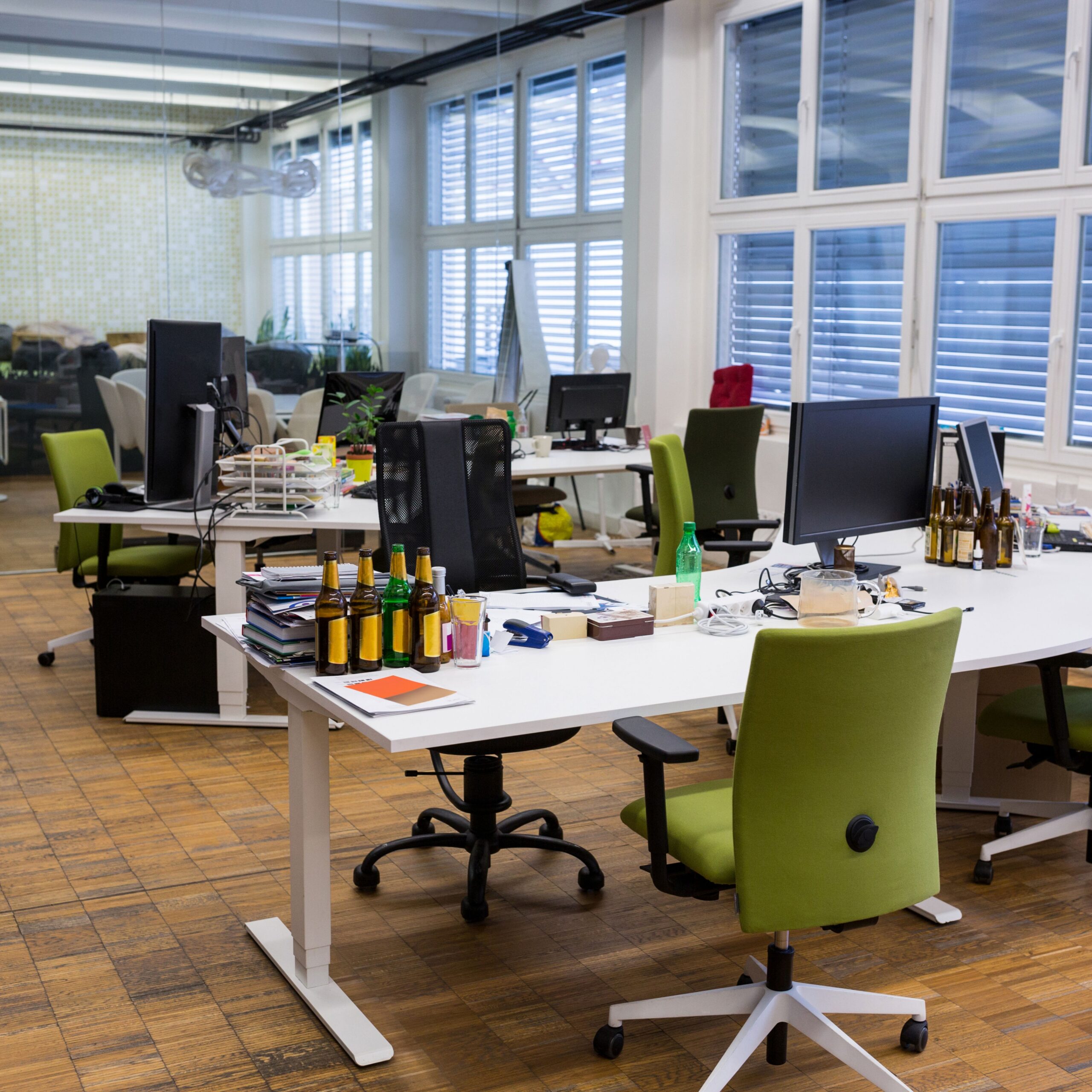 Our Services empty chairs table office